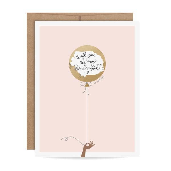 Inklings Paperie - Pink & Gold Balloon Scratch-off Card