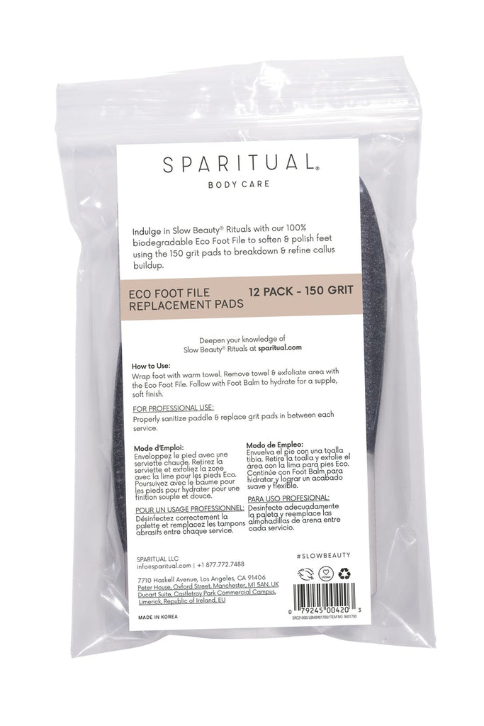 SPARITUAL - 12pc Eco Foot File Replacement Pads 150 Grit